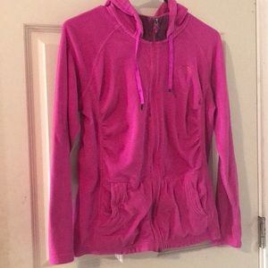Pink North Face zip up jacket